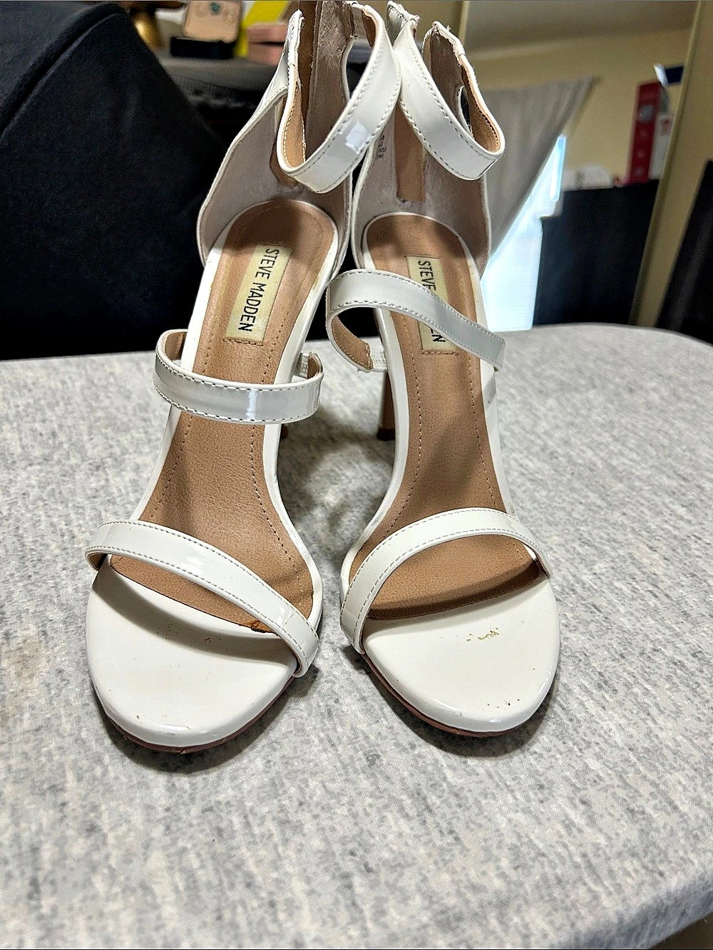 Steve Madden LYA White Strappy Heels